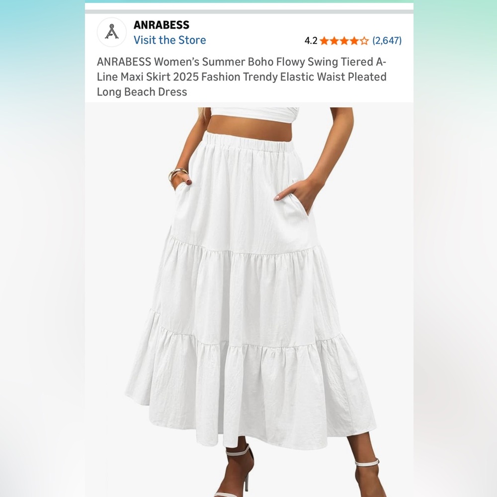 Women's White Maxi Skirt